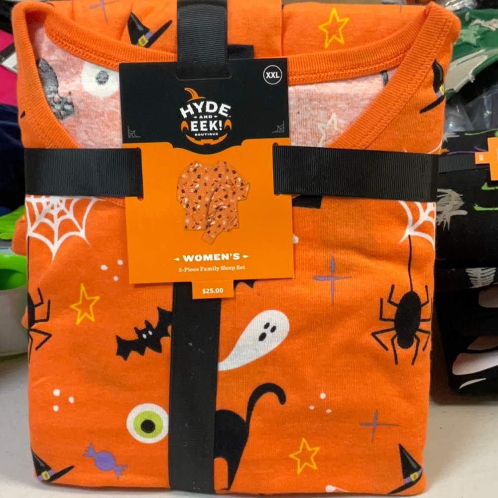 Women's Orange Halloween Sleep Set